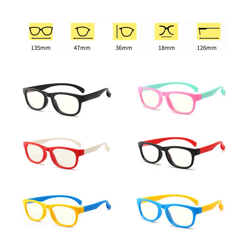 Blue Light Glasses Kids Boy Girls Blocking Computer Clear Transparent Eyeglasses Optical TR90 Frame UV400