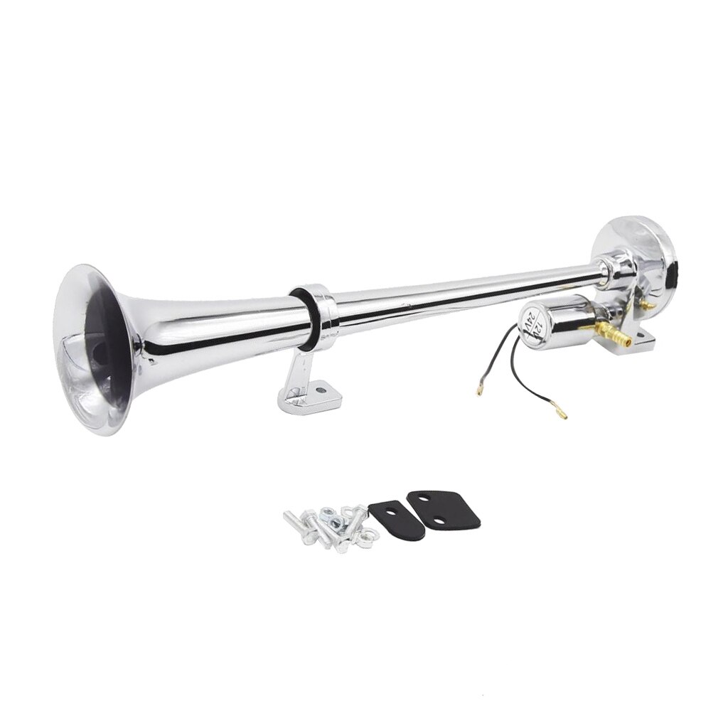 12V/24V 135db Air Horn, Super Loud Single Trumpet Air Horn with Compressor