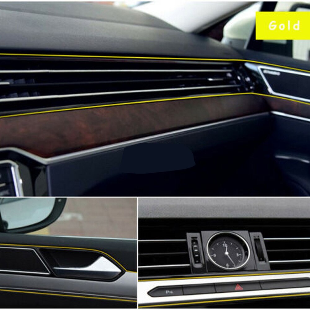 Replacement Trim Strip Accessories Universal Car Interior Gold Flexible