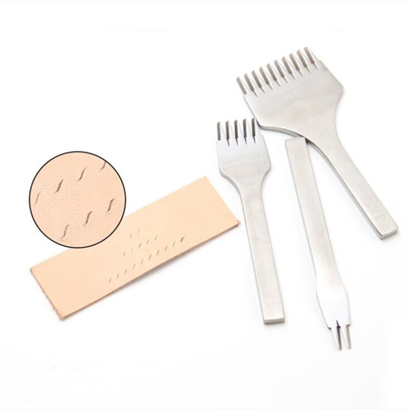 2.7/3.0/3.38/3.85 mm French Style Leather Craft Hole Punches Stitching Punch Tool Set Leather Craft Europe Oblique Flat Cut