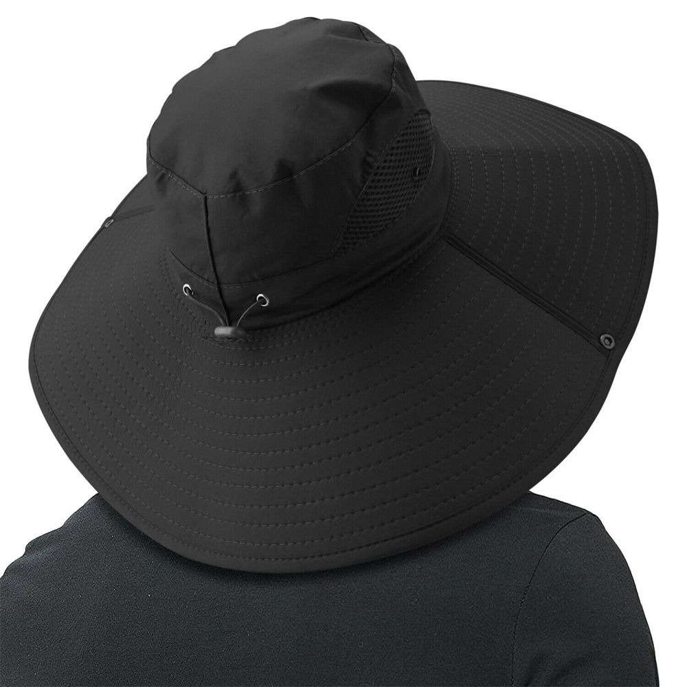 Hombres Mujeres Visera ancha Sombrero de ala Boonie Bucket Cap Verano Pesca Protección solar UV