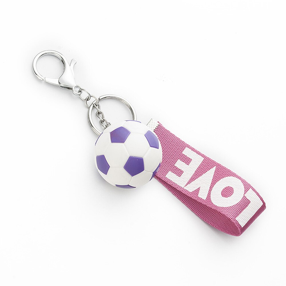 Porte-clés décoratif pour supporters de football, football coloré: Violet