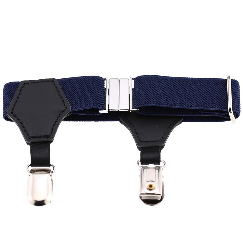 1 par de ligas ajustables para hombre, elásticas, para evitar que se caigan, accesorios para calcetines: Azul marino