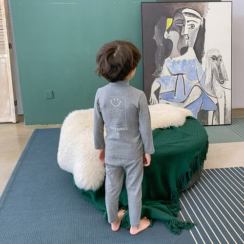Roupa interior térmica das crianças do bebê algodão outono e inverno roupas infantis crianças coreano qiuqiu qiu meninos conjunto de duas peças: TZ21027 / 4 T