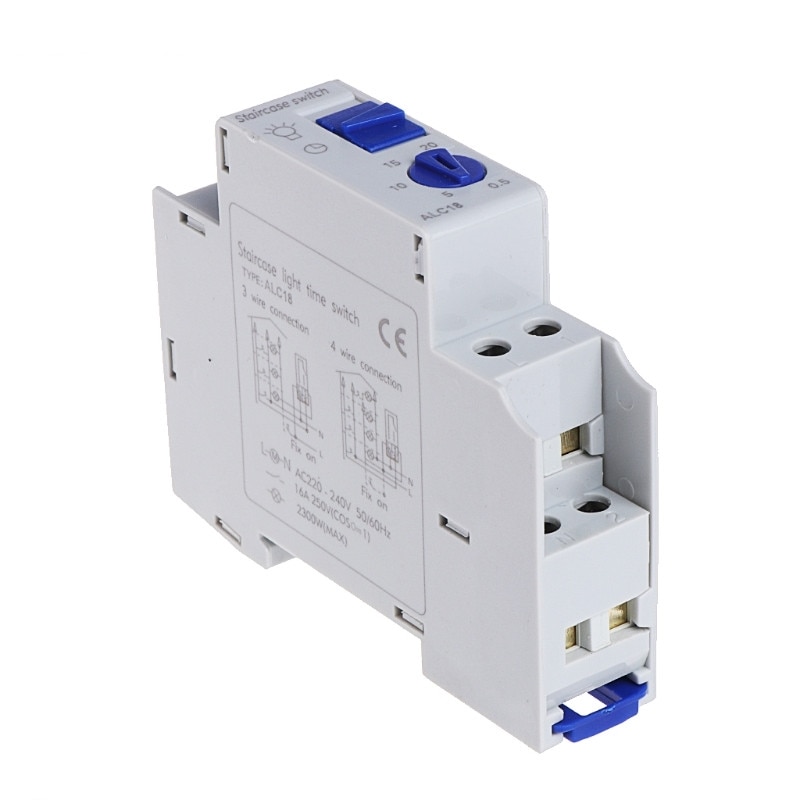 Din rail Staircase Lighting Timer Switch timer relay 220VAC 16A used for corridor lighting ALC18