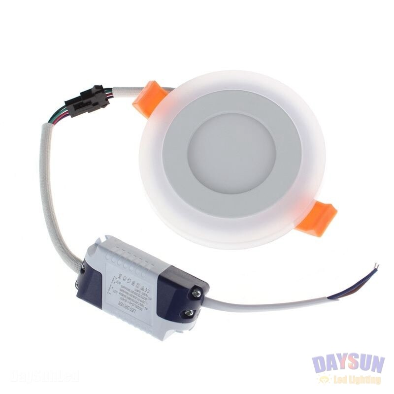 Ultratynt ledet downlight 6w 9w 16w 24w ledet-lampe med til farger  ac85-265v innfelte taklamper hvit + blå