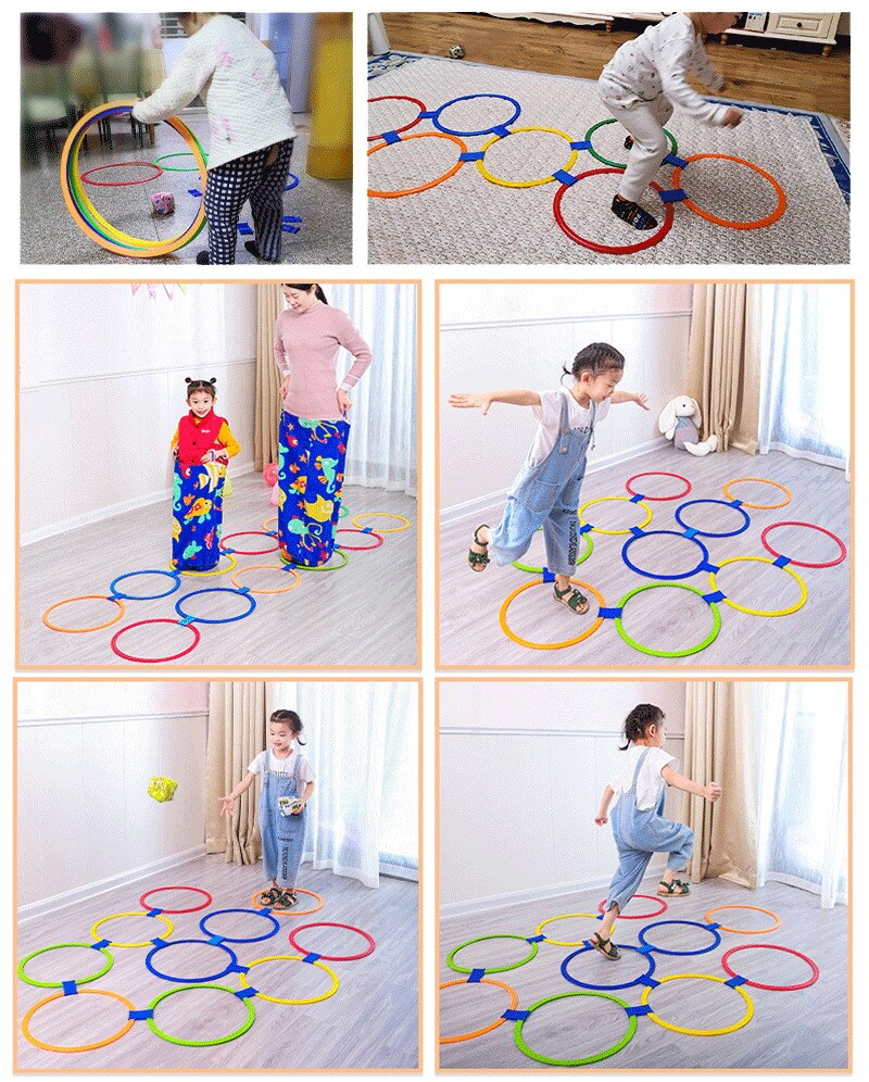 Kinderen Indoor Outdoor Play Hopscotch Ring Springen Voor Kinderen Sport Speelgoed Jongen Meisje Tuin Achtertuin Indoor Carnaval Game