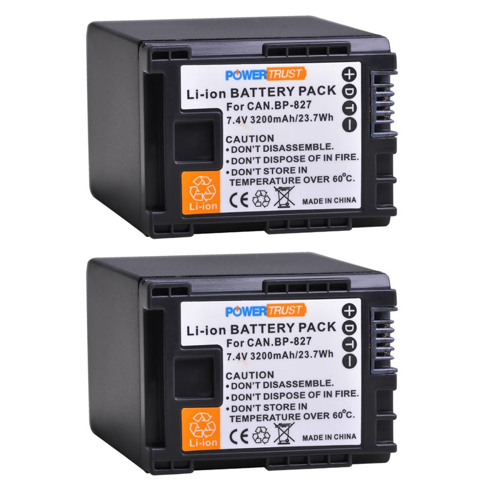 3200mAh BP-827 BP827 Camera Battery for Canon BP-819 BP-807 BP-809 HG31 XA10 HF20 HF10 HF100 HF100E HG20 HG21 HF11 HFS100: 2Battery