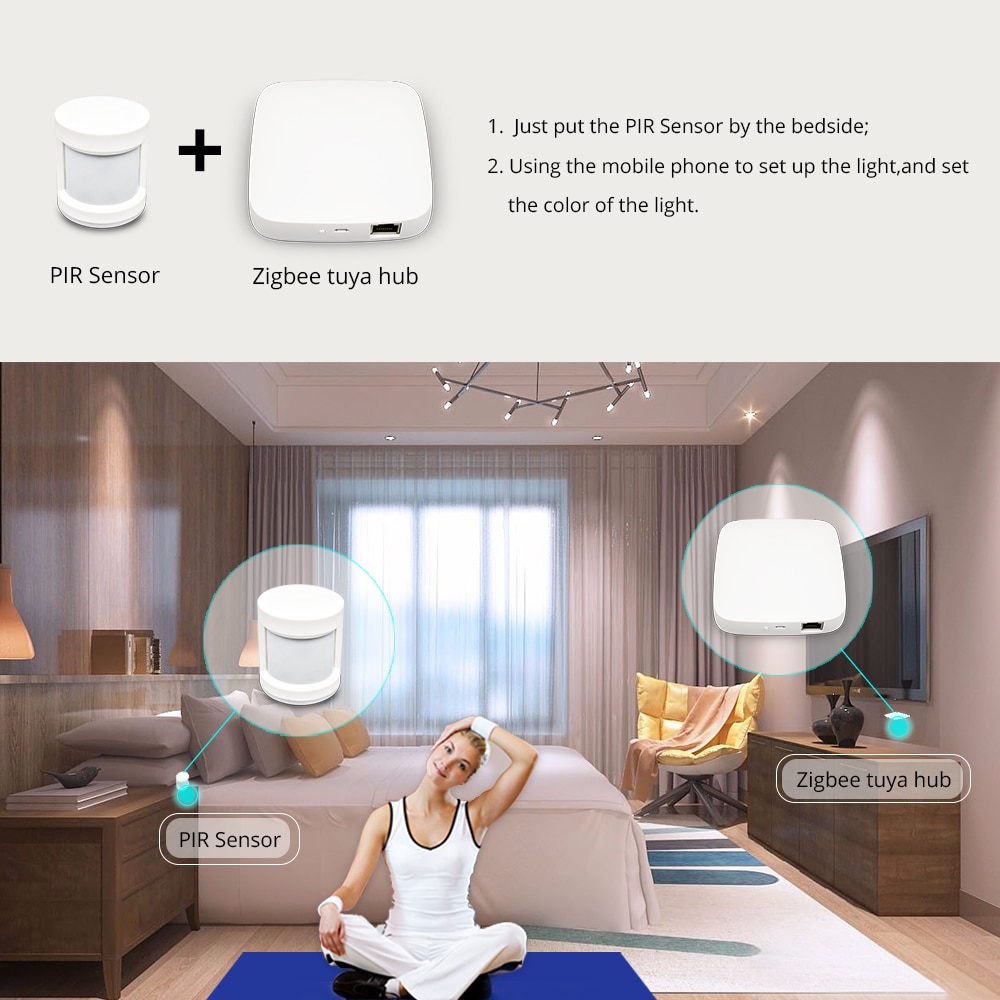 Tuya ZigBee Smart Gateway Hub Smart Home Bridge Smart Life APP Alexa Google Home Enable with Zigbee 3.0 Security Sensor Switch