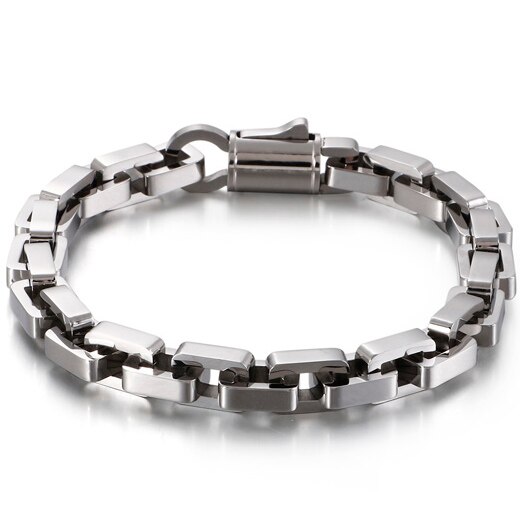 Goud Zwart Rvs Interlock Box Chain Armband Voor Mannen Zware Biker Sieraden Beste Vrienden Heren Armbanden: Color 3