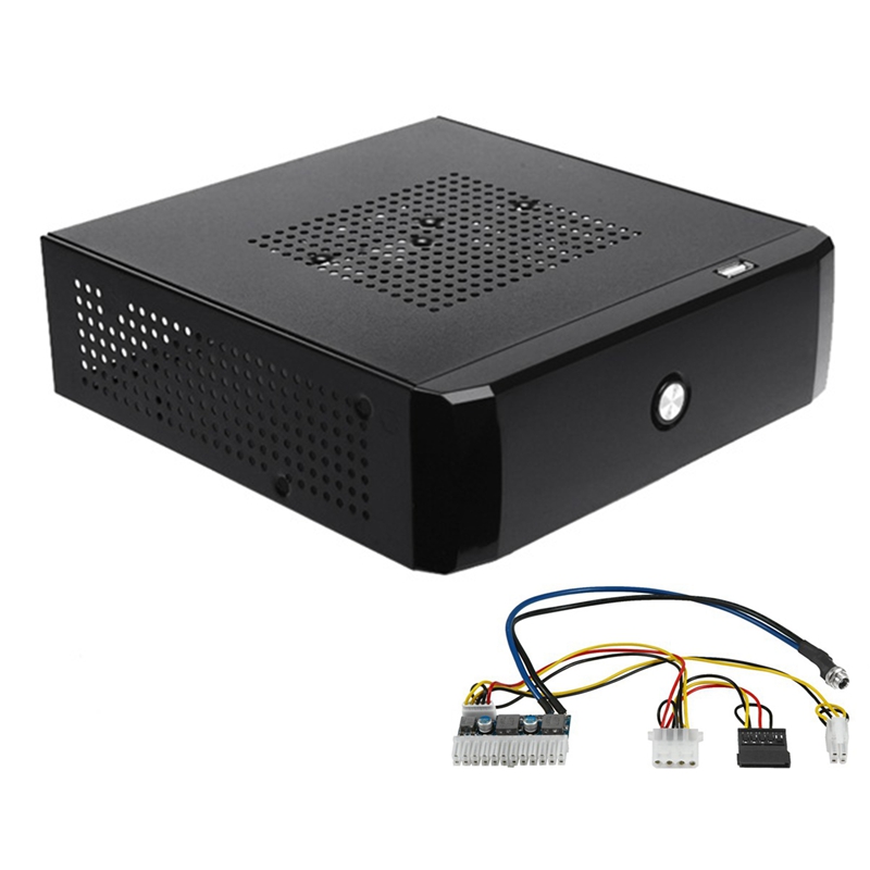 M01 Mini ITX Case with 84W 12V Power Supply Board HTPC Chassis Case USB2.0 ITX Enclosure Industrial Control Chassis: Default Title