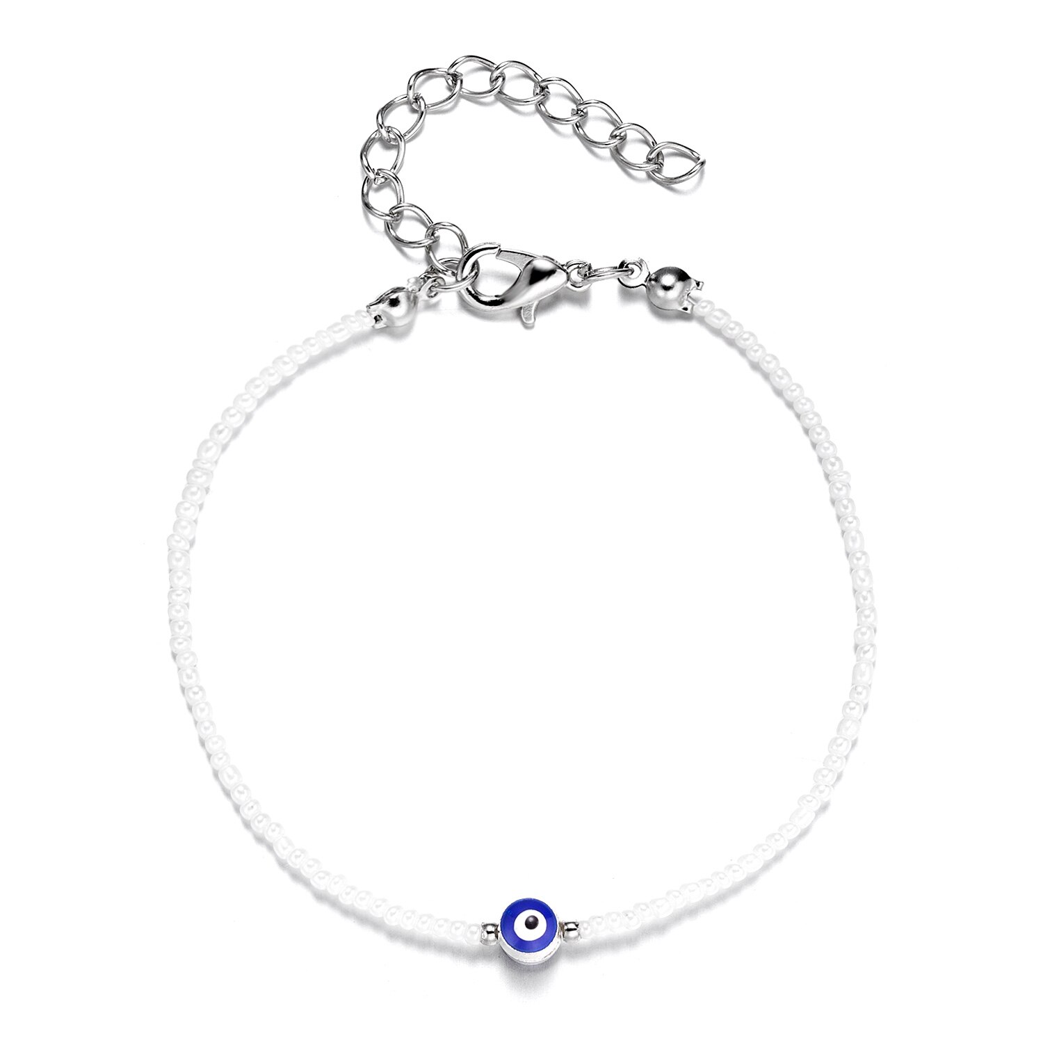 Rinhoo Classic Trendy Turkish Evil Eye Bracelet Pave Lucky Blue Eye Charm Bracelet Adjustable Female Party Jewelry: 4