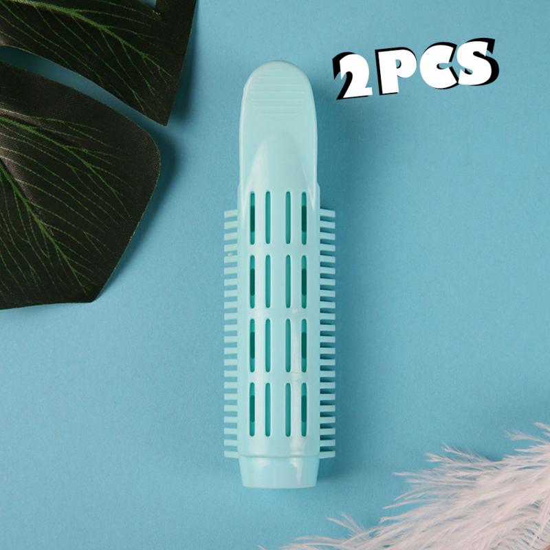 2 uds, rizador de pelo para el cuidado del cabello, rizador de pelo de plástico sin calor, herramienta de peinado para rizar el cabello, suministros de peluquería DIY, pinzas de pelo mullidas: blue