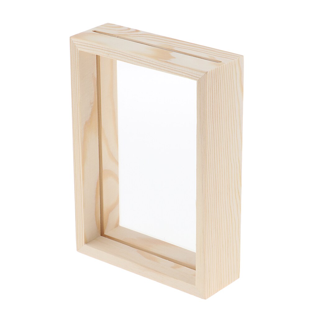 Transparent Single Picture Frame Wooden Frame Decor with Glass Cover Wall Antique Glass Modern Photo Frame