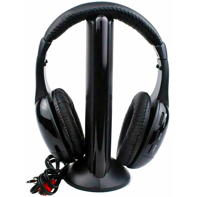 Hochwertige Kopfhörer 5 in 1 kabellose HiFi-Kopfhörer TV/Computer FM-Radio-Kopfhörer mit Mikrofon Drahtloser Empfänger MH2001