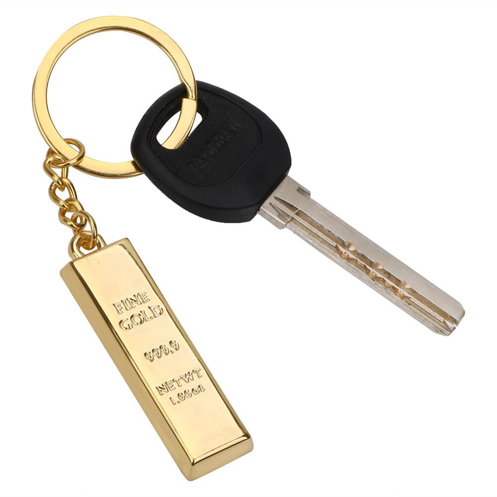 Gold Bar Keychain Car Keyring Key Chain Bullion Key Rings Auto Pendant Auto Accessories Metal Key Holder