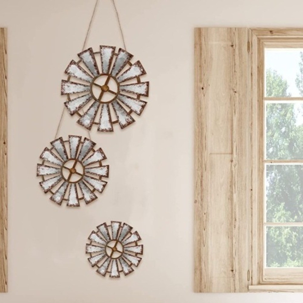 Molino de viento de madera Vintage, decoración de pared, tema campestre, molino de viento único, decoración del hogar, estilo rústico, colgante, arte de pared rústico, decoración de cocina