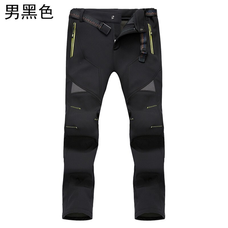 Hiver Solft Shell pantalon hommes Ski pantalon hommes Ski pantalon imperméable neige pantalon épaissir polaire randonnée pantalon Snowboard pantalon: 01 / 4XL