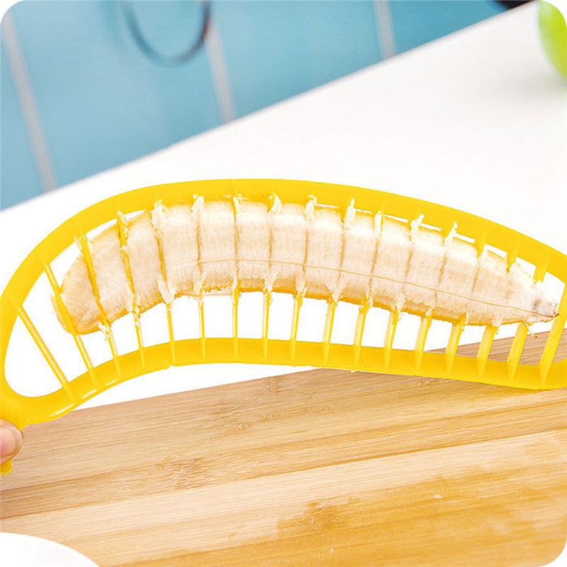 Kitchen Gadgets Plastic Banana Slicer Cutter Fruit Vegetable Tools Salad Maker Cooking Tools Kitchen Cut Banana Chopper: Default Title