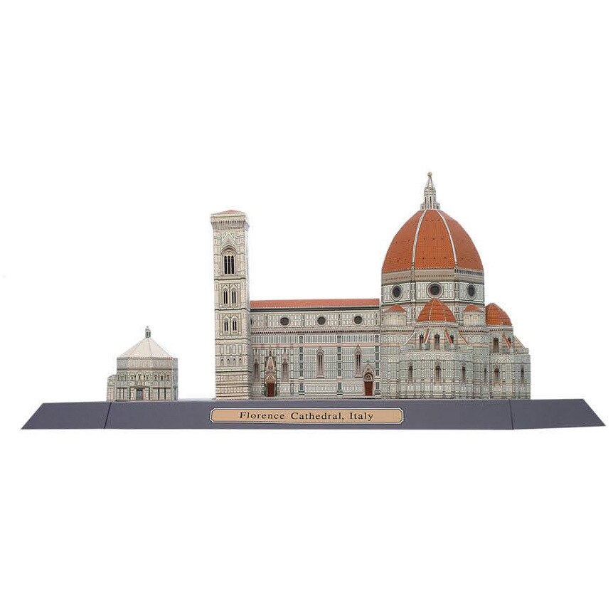 Italien florence domkirke santa 3d papir model verdensberømt arkitektur håndlavet diy børn pædagogisk legetøj voksen samling