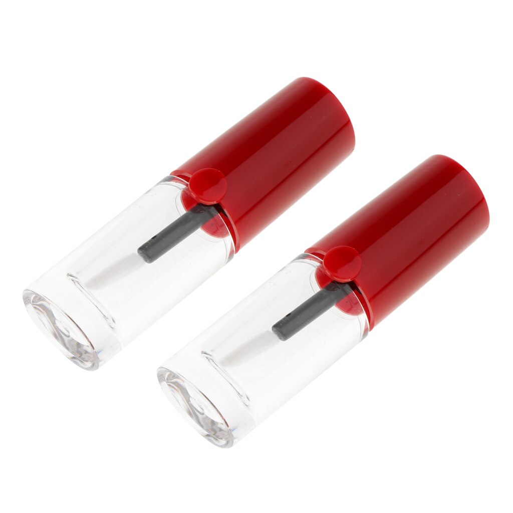 2x 5ML Empty Lip Gloss Tube Lipstick DIY Containers Bottles With Brush