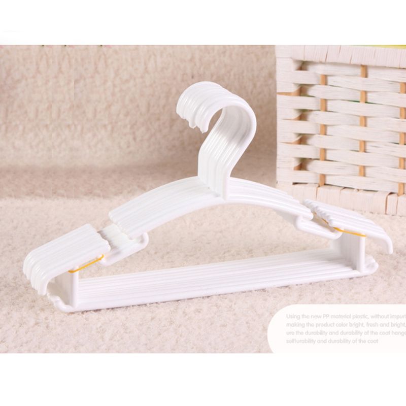 10 Pack Wit Plastic Kwekerij Hangers Antislip Baby Kleerhangers Ruimtebesparend Buisvormige Hangers Voor Kids Kinderen Kleding F3ME