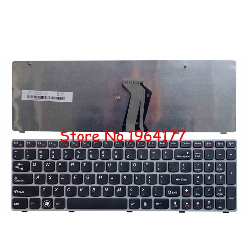 Teclado Inglés Americano para Lenovo G580 Z580 G580A V580A Z580A G580AH G580AM G580G G585 G585A G585AR B580 G590,
