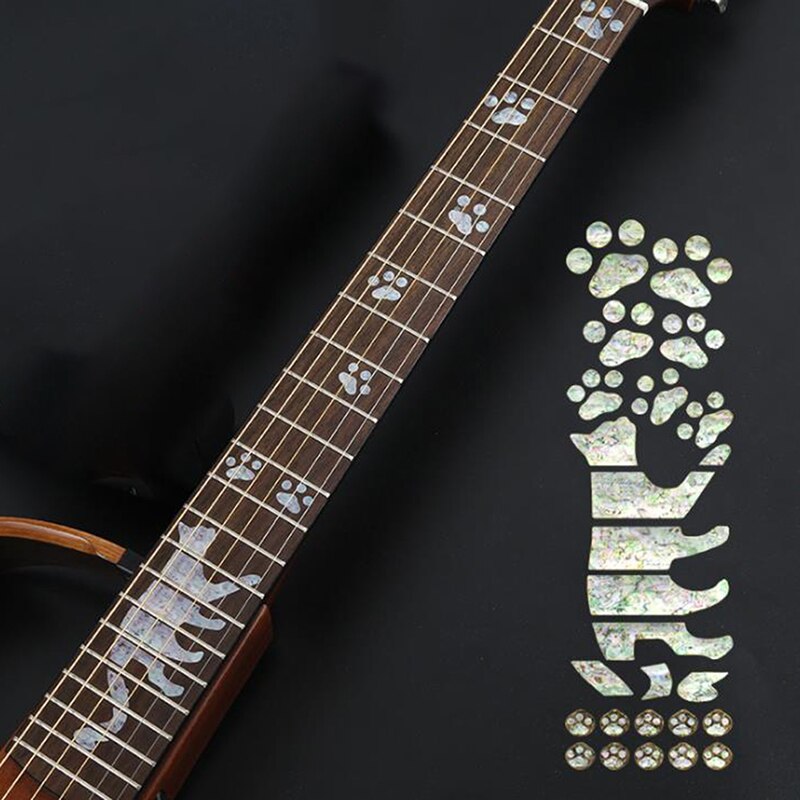 1 unidad de diapasón de guitarra pegatinas para mástil de guitarra PVC pegatinas decoración para guitarra: F