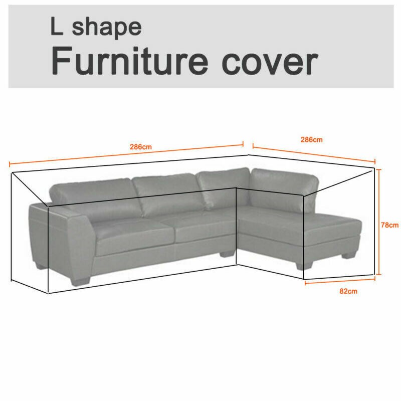 L form vandtæt møbelbetræk hjørne haven rotting sofa beskyttende betræk universalrengøringsdæksler 4 størrelser: L