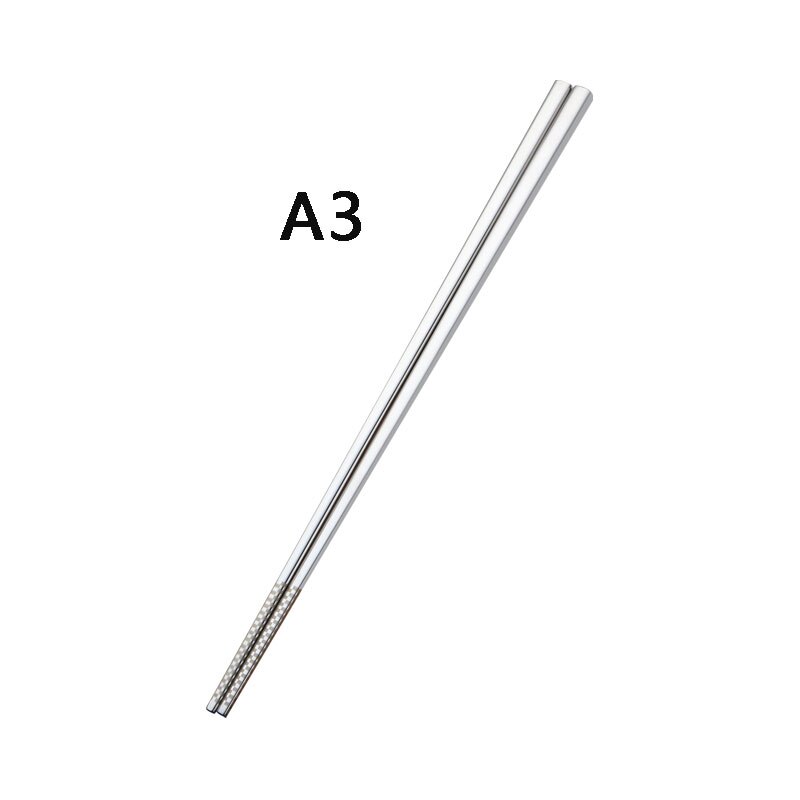 1 Pair Korean Chopsticks Stainless Steel Titanium Plating Gold Rose Gold flat Chop Sticks Sushi Hashi chopstick: A3