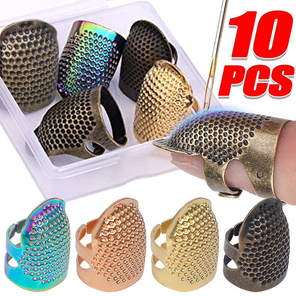 retrò protezione per le dita Anello ditale antico fa per lavoro manuale Aghi per ditale antiscivolo impostato da cucito fai da te per la casa Accessori per strumenti