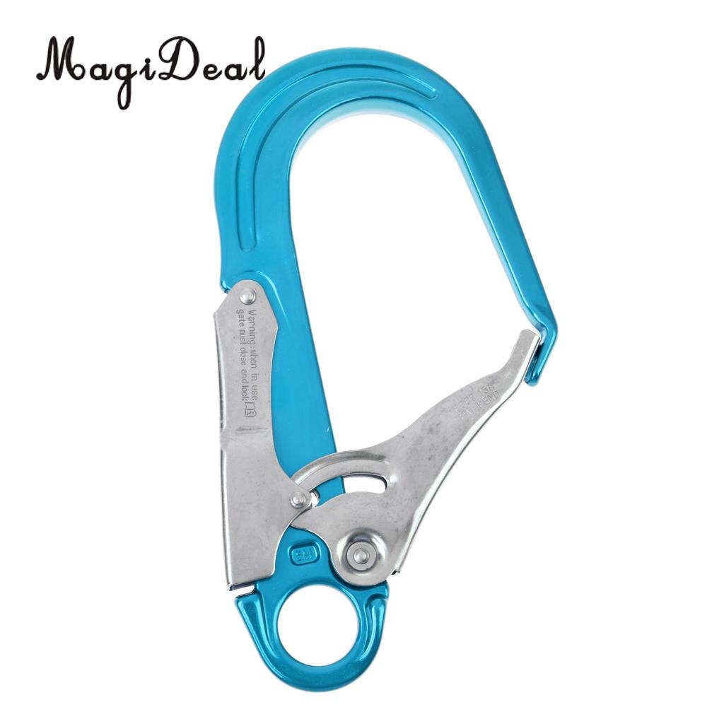 Outdoor 25KN Heavy Duty Rock Climbing Fall Protection Safety Lanyard Snap Clip Hook Blue/Red for Mountaineer Rappelling Camping
