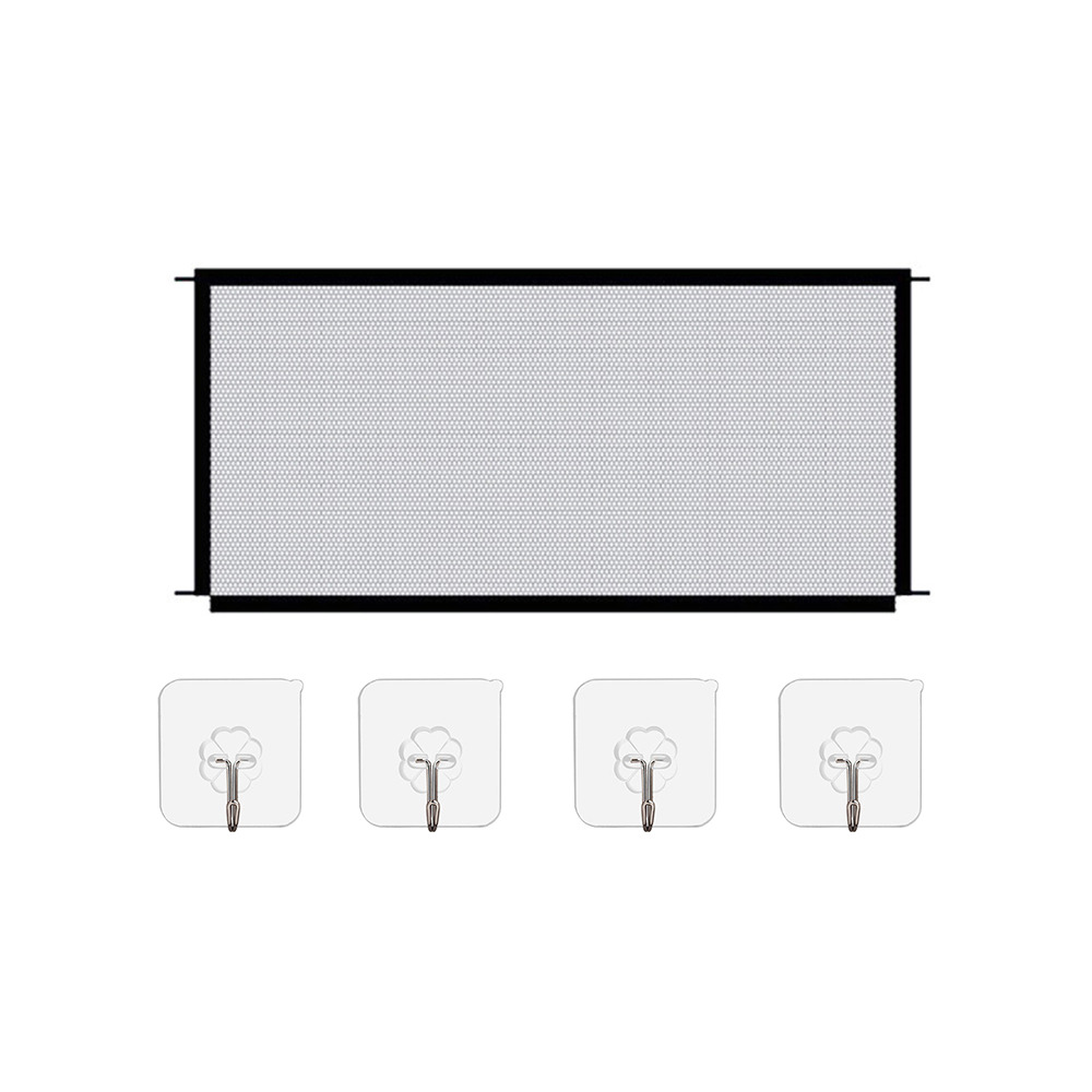 Draagbare Barrière Voor Honden Veiligheid Hond Hek Vouwen Huisdier Barrière Isolatie Netto Auto Window Guard Veilig Hek Home Anti-collision Netto: Black 110x72cm