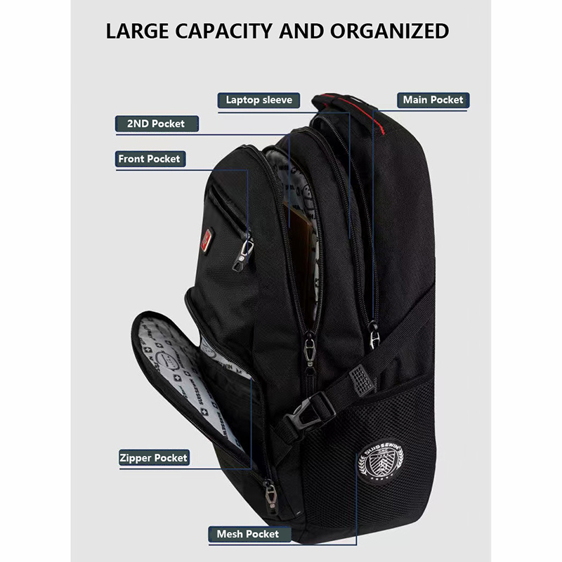 Swiss-Multifunctional Travel bag Multi-Layer Large Capacity 15.6 inch Laptop Backpack Original quality Business Bags School bag