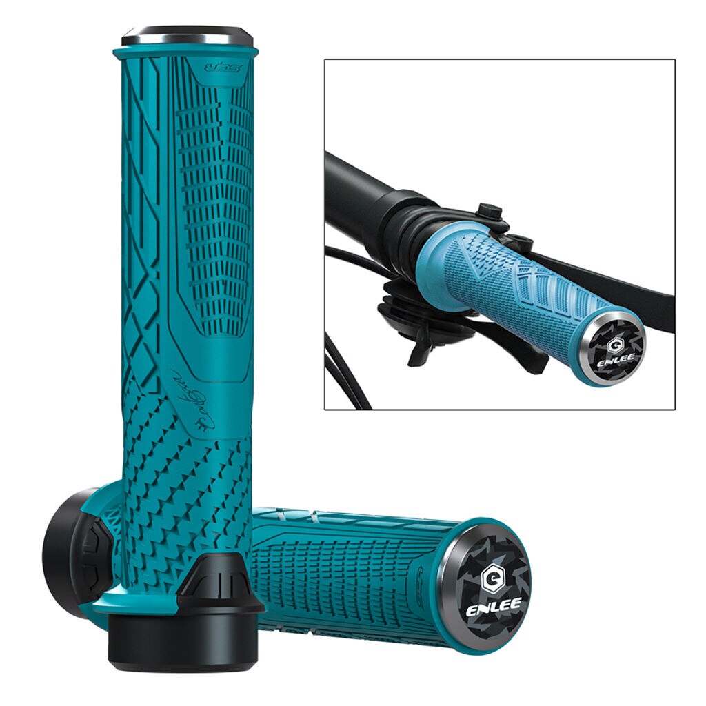 Poignées de guidon de vélo en caoutchouc, 1 paire, poignées de vélo Anti-souple, verrouillage, guidon de cyclisme ultraléger: Peacock Blue