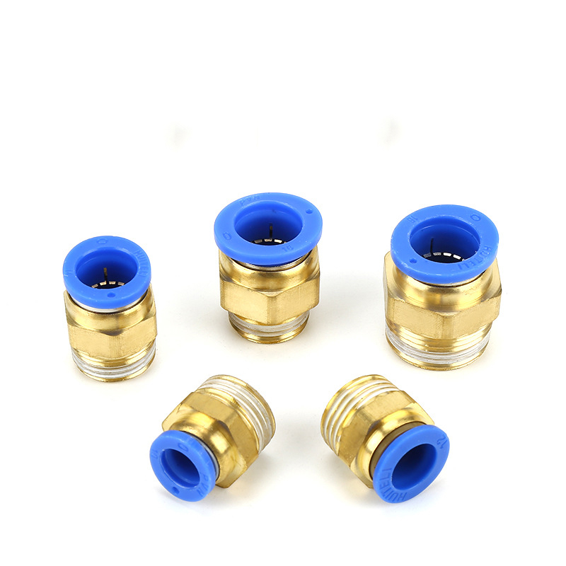 8mm Tube To M5 M6 M8 M10 M12 M14 M16 M20 Male Thread Straight One Touch Air Pneumatic Push In Pipe Fitting Quick Connector