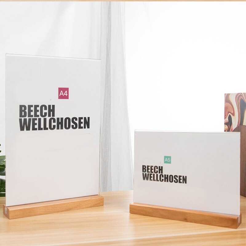 Wooden Table Number Sign Accessories Decorative Suppplies for Kids&amp;Adults DIY Pad with Simple Name Stand