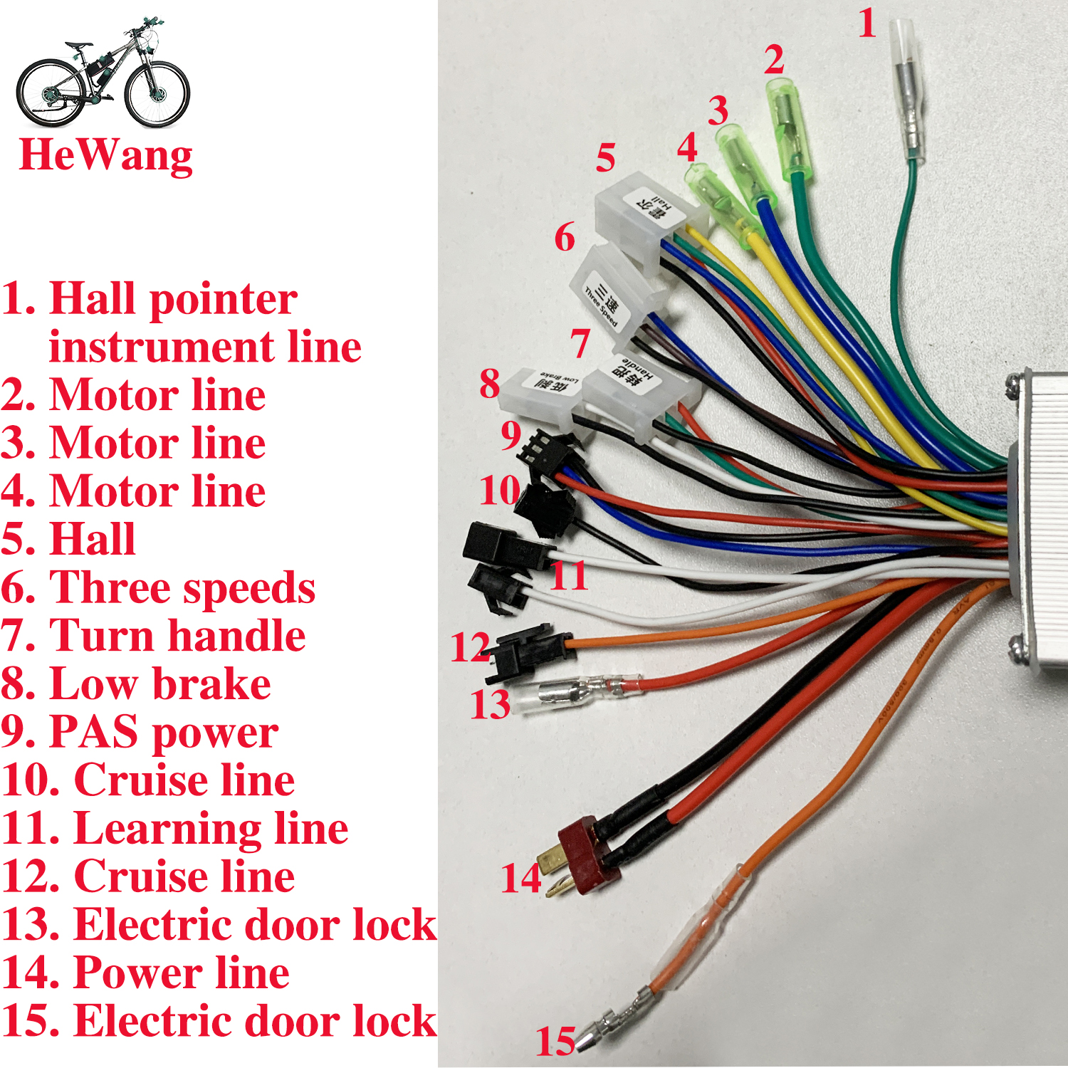 Controlador de motor sin escobillas de onda sinusoidal de 3 modos para patinete eléctrico, 24/36/48V, 350W, 18A + con bloqueo, manillar, pantalla LED, capacidad de batería