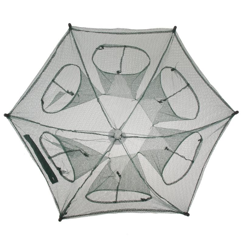 6 Holes Fishing Net Folding Hexagon Fish Network Casting Nets Crayfish Shrimp Catcher Tank Trap China Cages Mesh Cheap