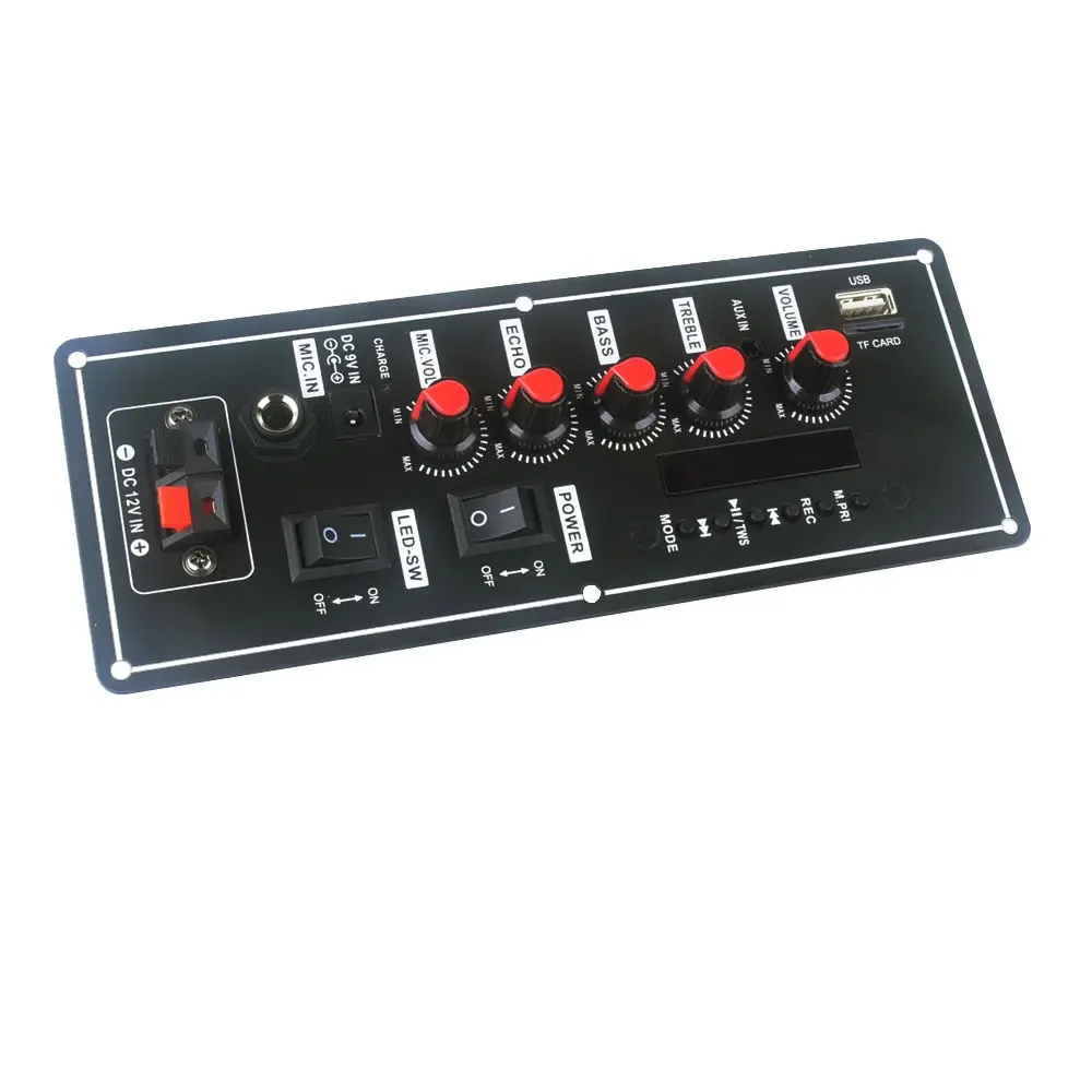 Bluetooth Audio Amplifier Board MP3 Amplifiers Subwoofer Microphone Amp Module for 4 ohms Speaker 7.4V Battery Powered DC 12V