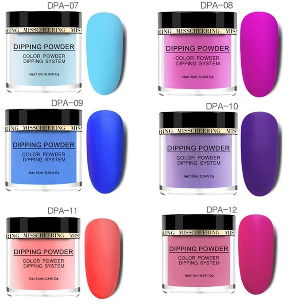 Ongles paillettes couleur mate dégradé Nail Art poudre sans lampe Cure ongles Art décorations