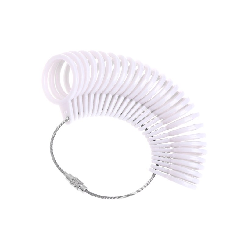 Finger Ring Sizer Plastic Jewelry Making Measurement Mandrel Standard Size Tools: White