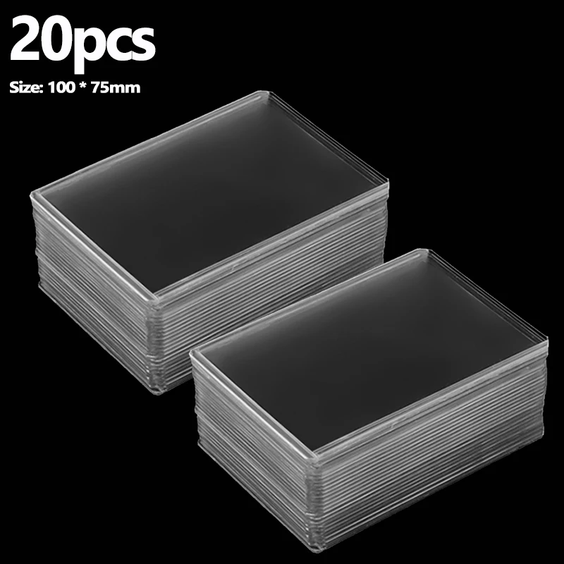 Fundas transparentes para tarjetas de juego, Protector exterior para tarjetas, fundas para carpetas de postales comerciales para tarjetas deportivas, para niños, 1-20 piezas: COFFEE
