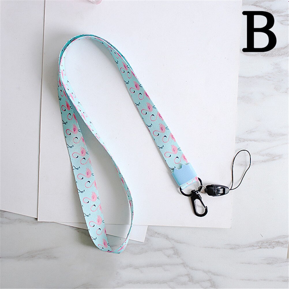 1pcs Cartoon Print Mobile Phone Neck Strap Cute Keys Lanyards ID Card Hang Rope ID Badge Holder Party about 45cm: B