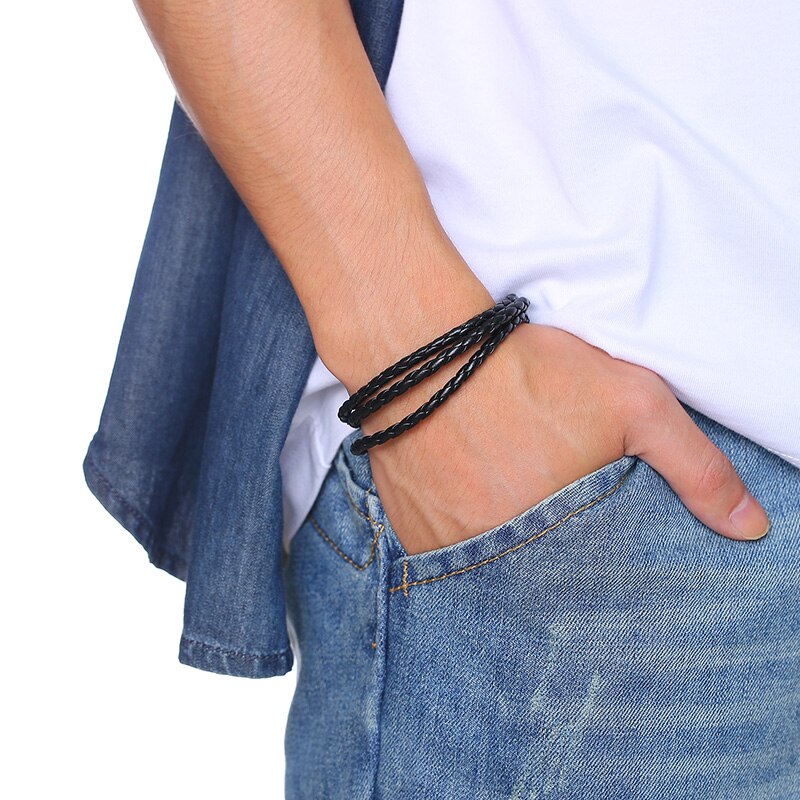 Bracelet rétro rotatif en perles d&#39;os de poisson pour hommes, bijoux tribaux originaux, manchette de surfeur, longueur réglable