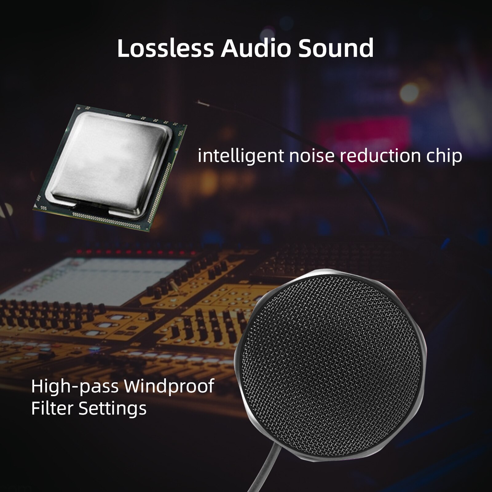 Desktop Omnidirectional Metal Microphone USB /Intelligent Noise Reduction/High Sensitivity for Audio Recording