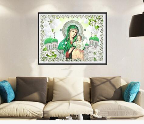 Pintura de diamante 5D DIY con icono religioso, decoración del hogar, bordado de diamantes, cuadro de diamantes de imitación cuadrado de estilo clásico: 15