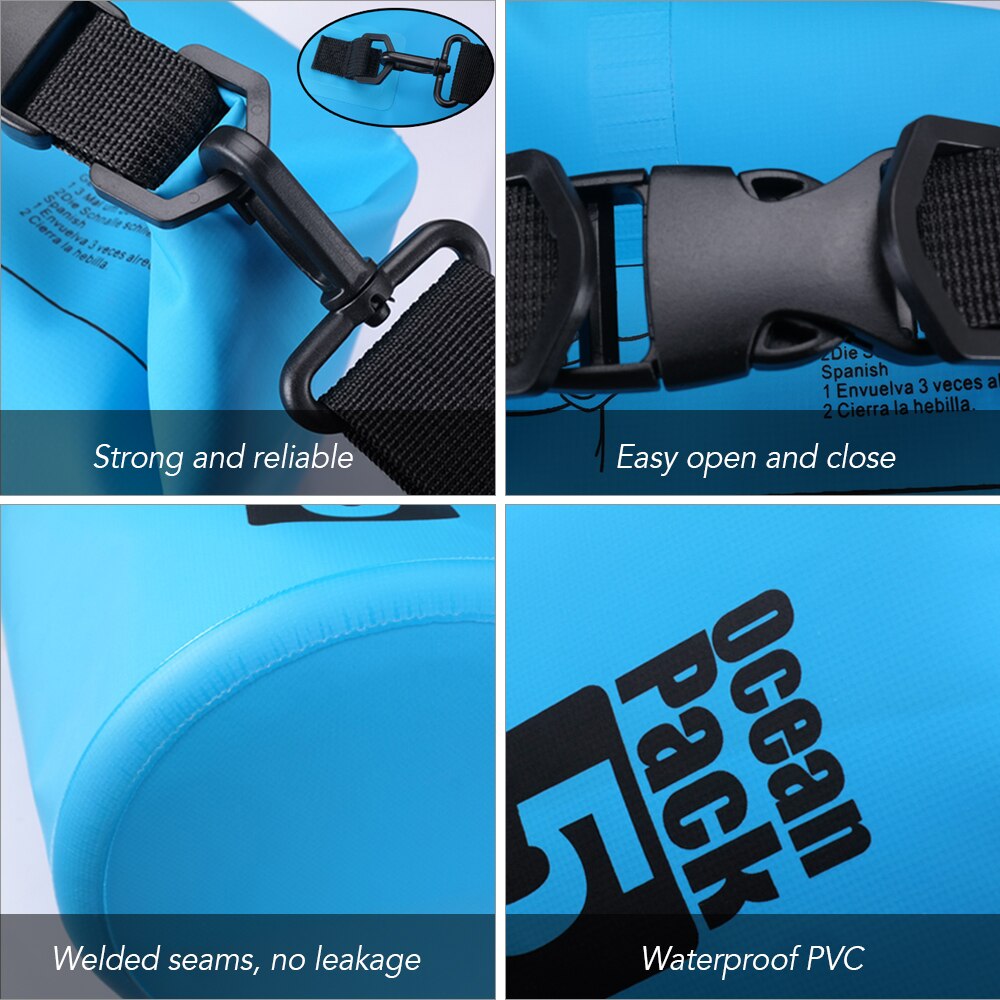 10L/15L/20L/30L Outdoor swimming Waterproof Bag Floating Bag Roll Top Sack for Kayaking Rafting Boating River Trekking Camping