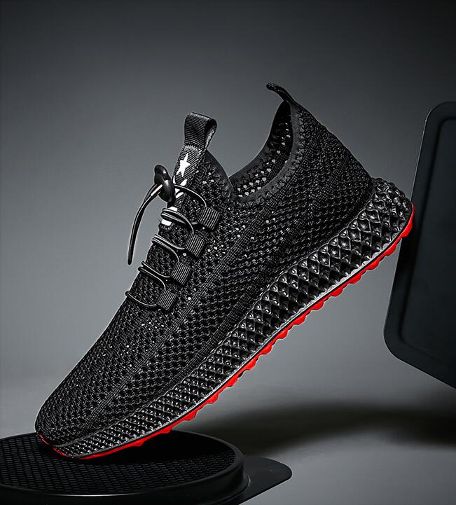 Herenschoenen zomer sneakers ademende casual schoenen veterschoenen heren mesh flats schoen lichtgewicht wandelschoenen qxy -071