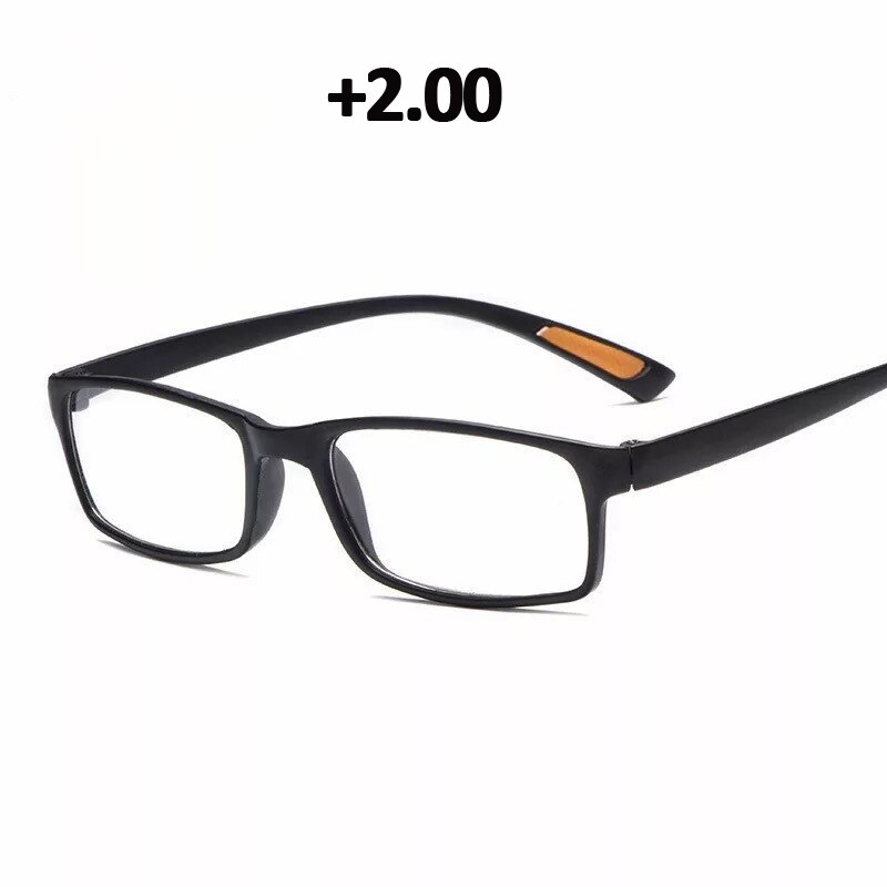 Seedfly  tr90 ultralichte leesbril voor dames, flexibele presbyopiebril, dioptrie 1.0, 1.5 2.5 4.0, heren, zwart, hyperopiebril: Zwart 200